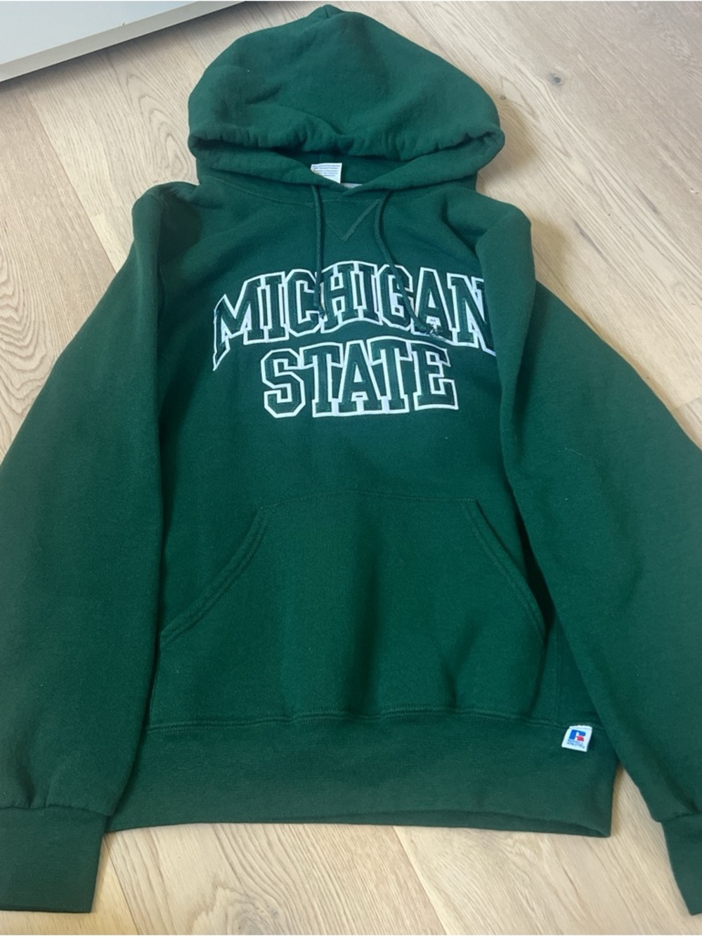 Russell Athletic Michigan State Green Crewneck Sweatshirt with White Lettering
